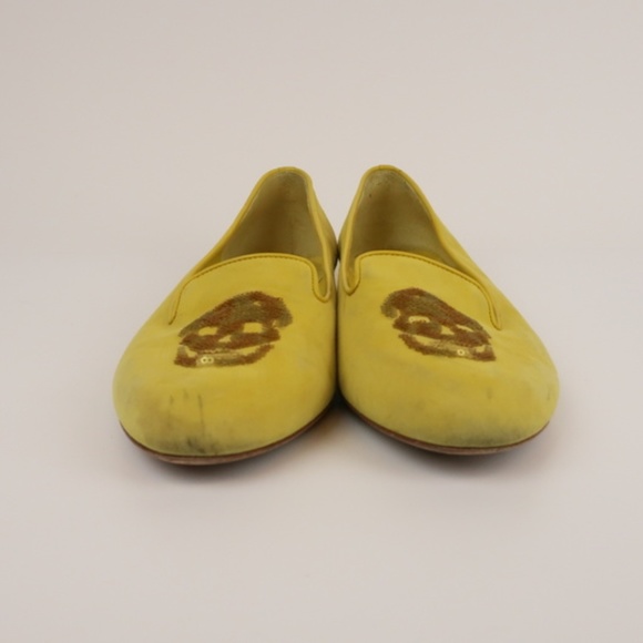 Alexander McQueen Sequin Skull Slippers Suede - Picture 2 of 8